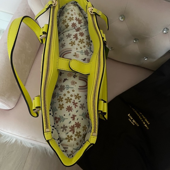 Authentic Kate Spade purse neon vibrant green tote - Picture 6 of 9